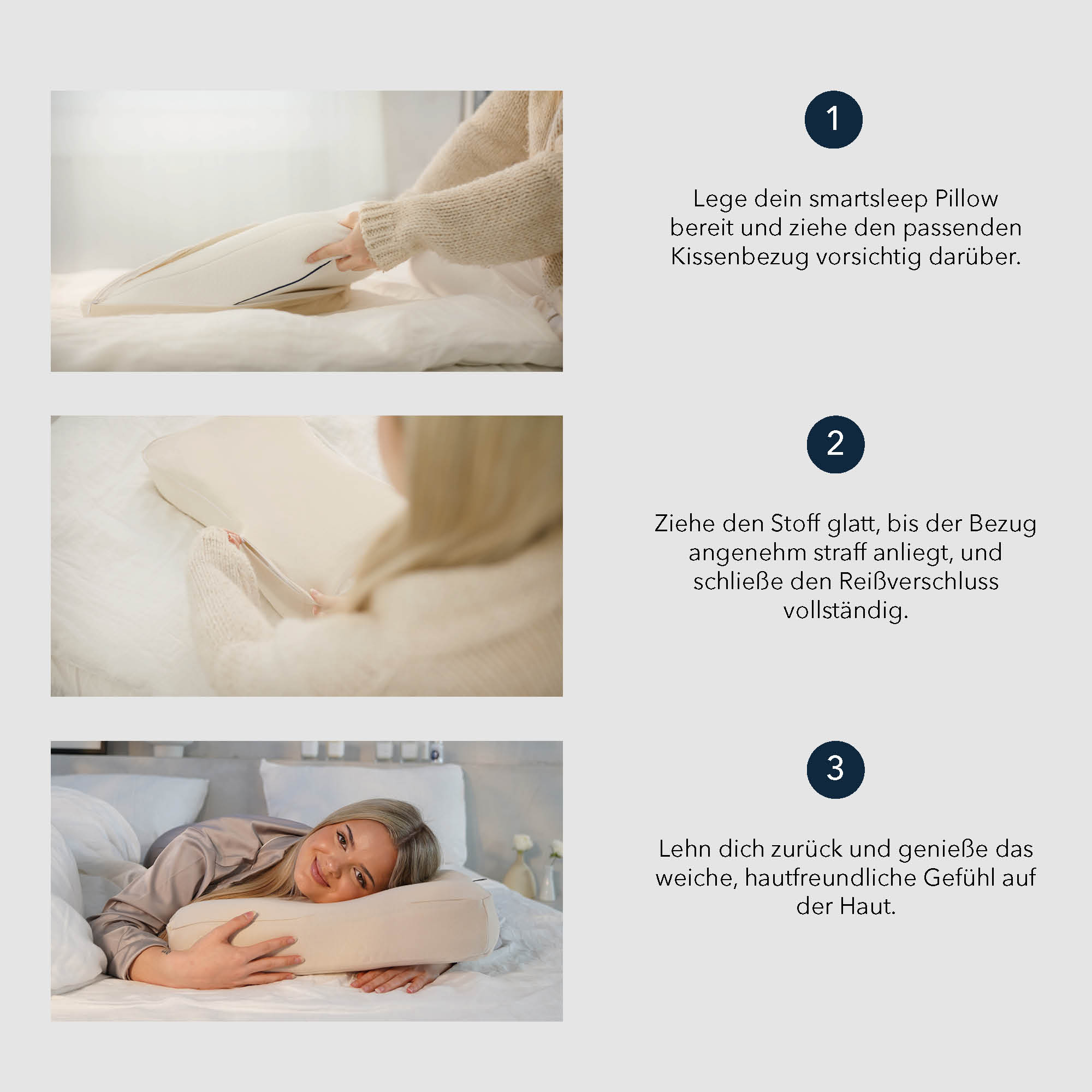 Kissenbezug für RECOVERY PILLOW, passend für smart-recovery-pillow-bundle, bequem und hautfreundlich.