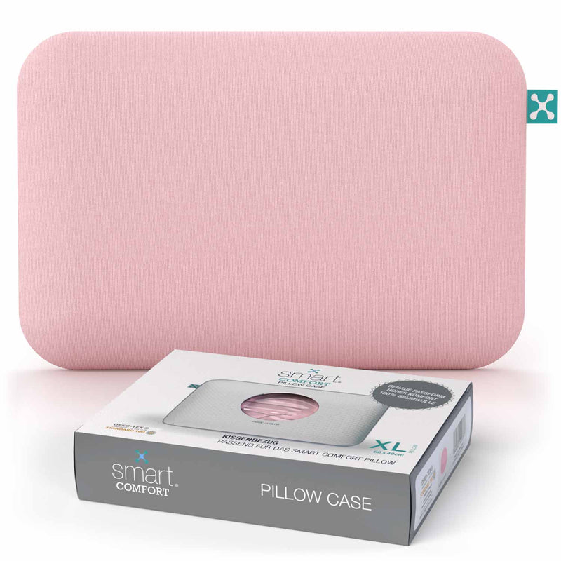 smart® Comfort Pillow Case, weicher Kissenbezug aus Baumwolle passgenau für das große Komfort-Kopfkissen smart® Comfort Pillow in der Farbe Rose