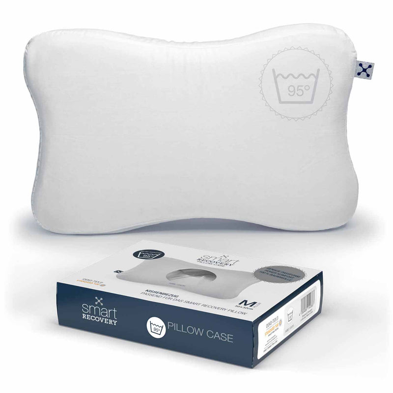 smart® Recovery Pillow Case, weicher Kissenbezug aus Baumwolle passgenau für das ergonomische Kopfkissen smart® Recovery Pillow in der Spezial-Reise-Kollektion in Farbe Weiß 95 Grad waschbar