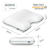 Größe, Höhe, Breite des smart® Silence Pillow, großes ergonomisches Kissen für Rückenschläfer und Seitenschläfer aus atmungsaktivem Memory-Schaum für für freie Atemwege und gegen Schnarchen